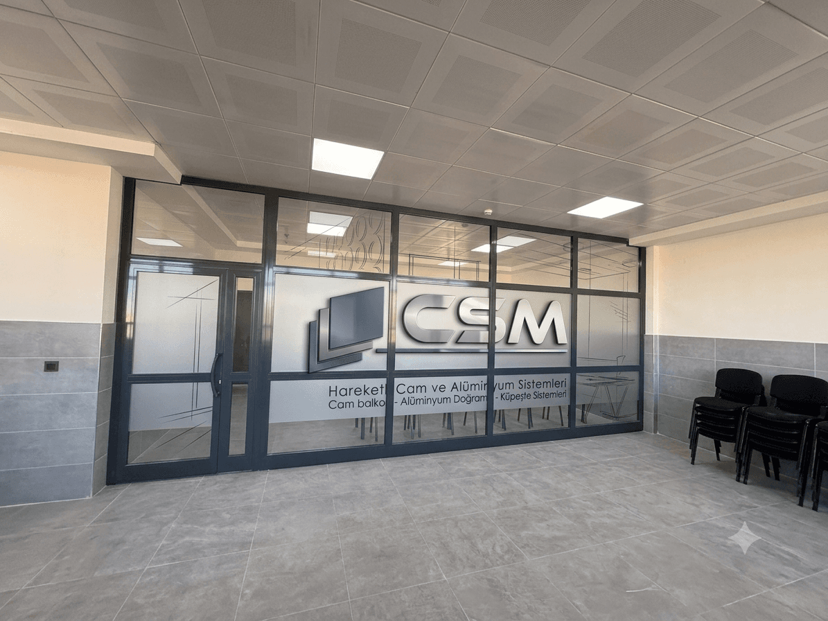 C-60 alüminyum cam bölme sistemi, modern ofis
